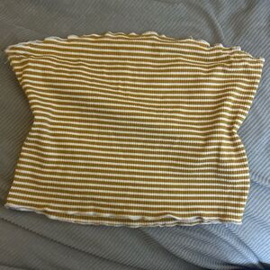 American Eagle Outfitters Yellow and White Striped Tank Top